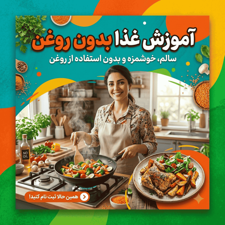 آموزش غذاهای بدون روغن (راهنمای کامل + دستورهای سالم و رژیمی)